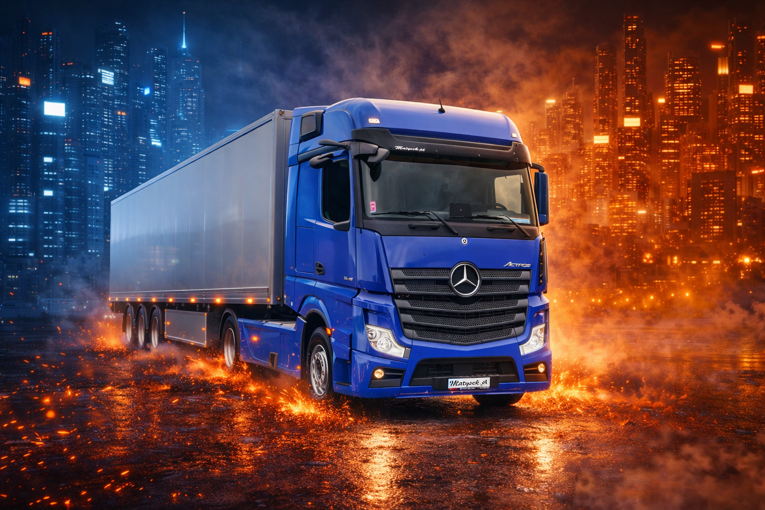 Canvas Stilizat Tir Mercedes