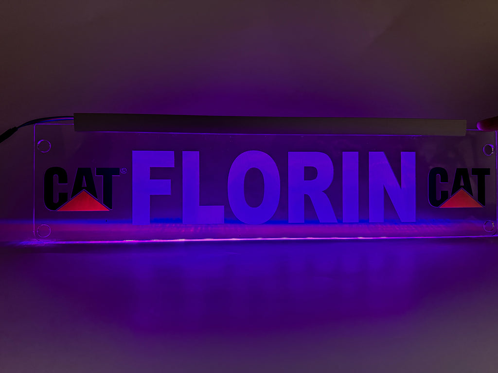 Plăcută LED 3D -  Utilaje CAT Logo 1