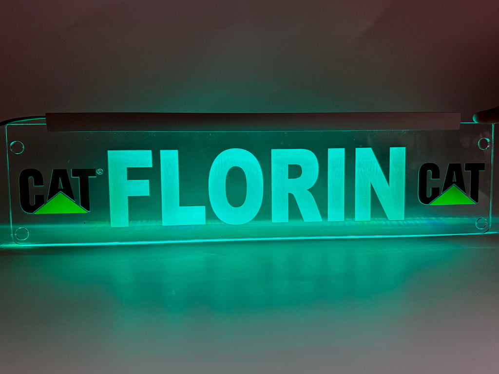 Plăcută LED 3D -  Utilaje CAT Logo 1