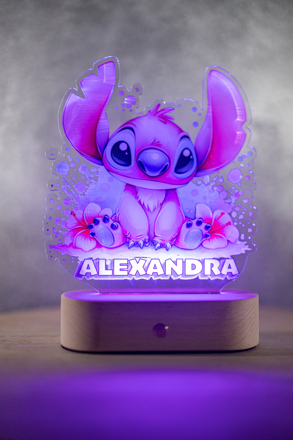 Decorațiune LED - 3D - Stitch Roz