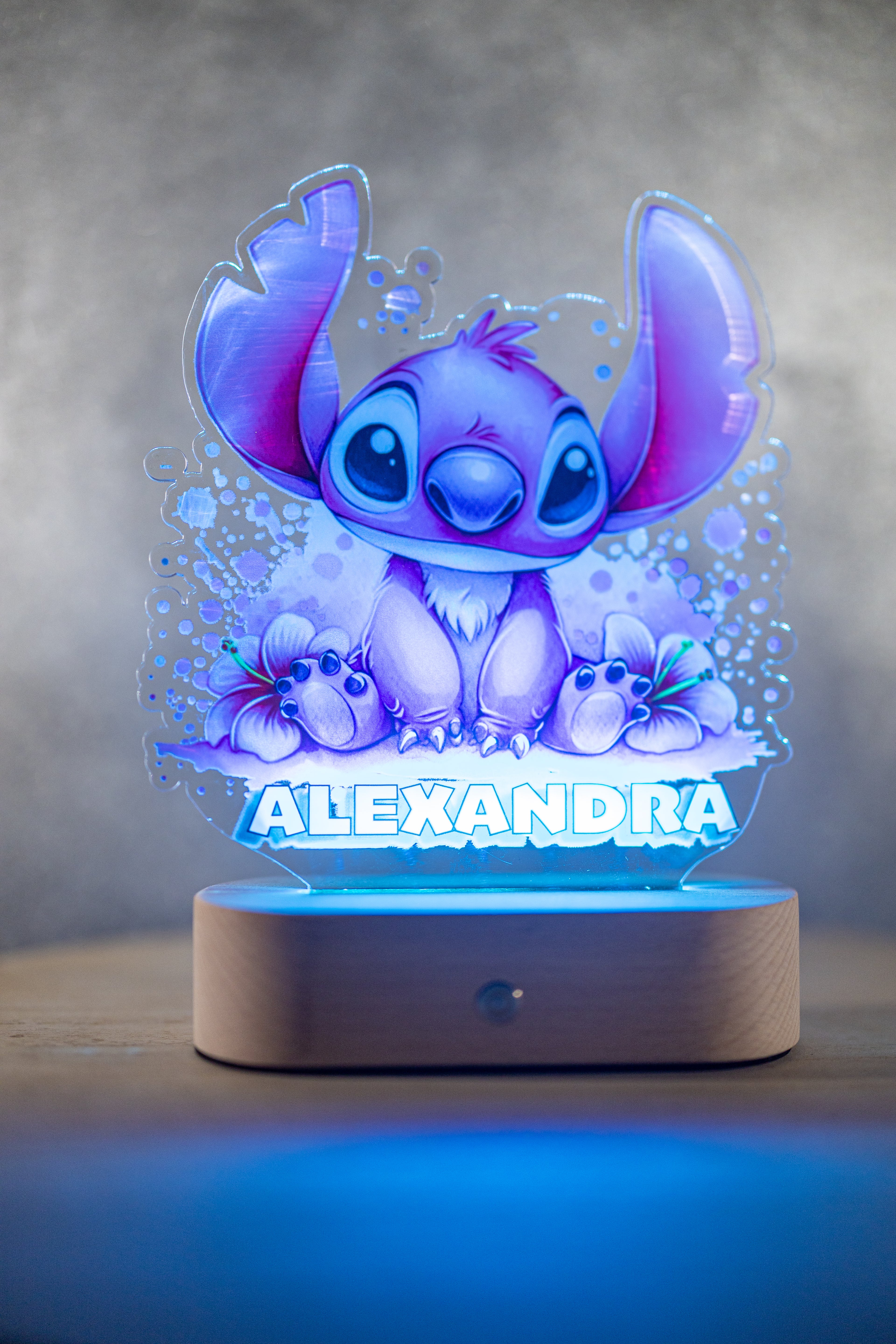 Decorațiune LED - 3D - Stitch Roz