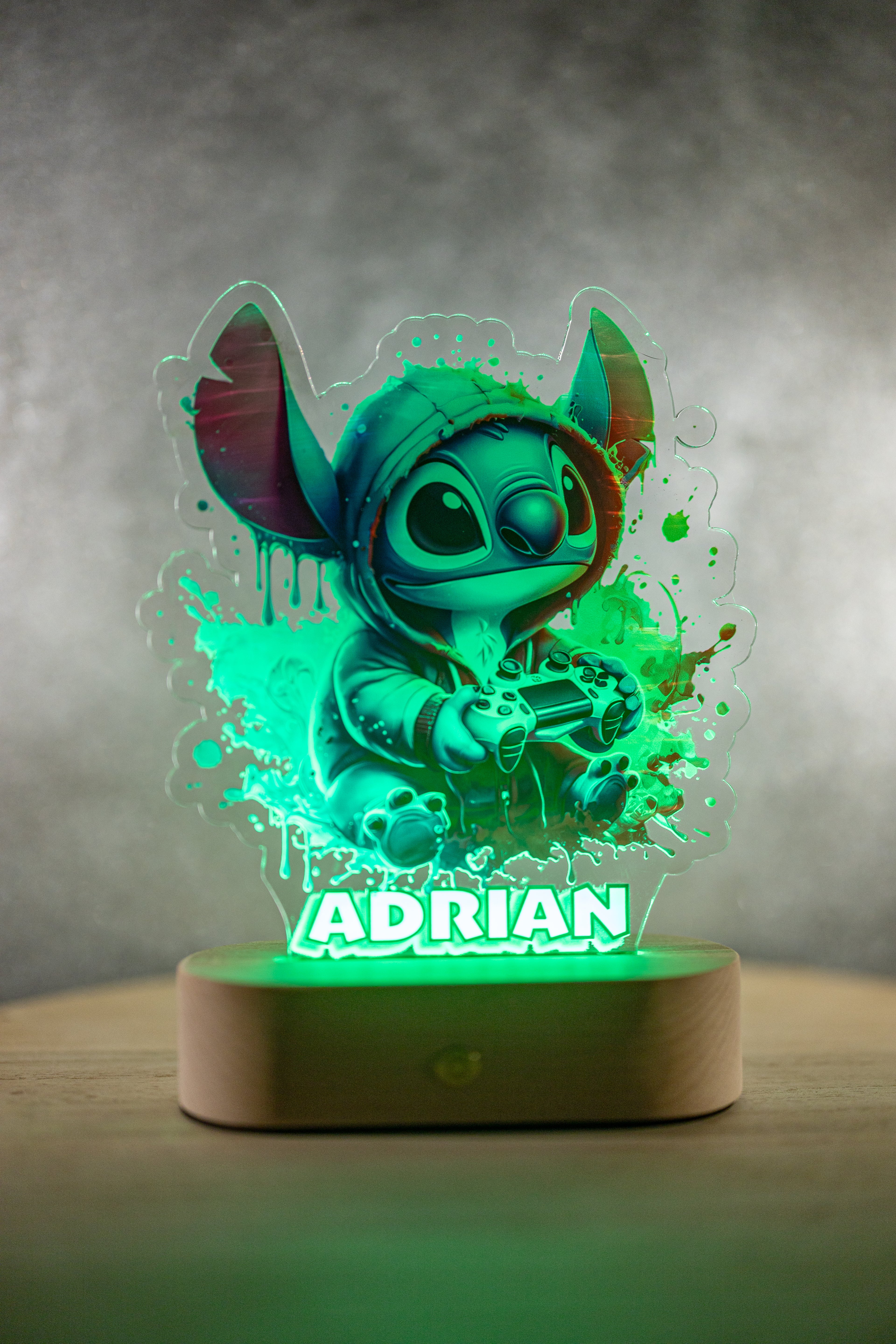 Decorațiune LED - 3D - Stitch Albastru Gamer