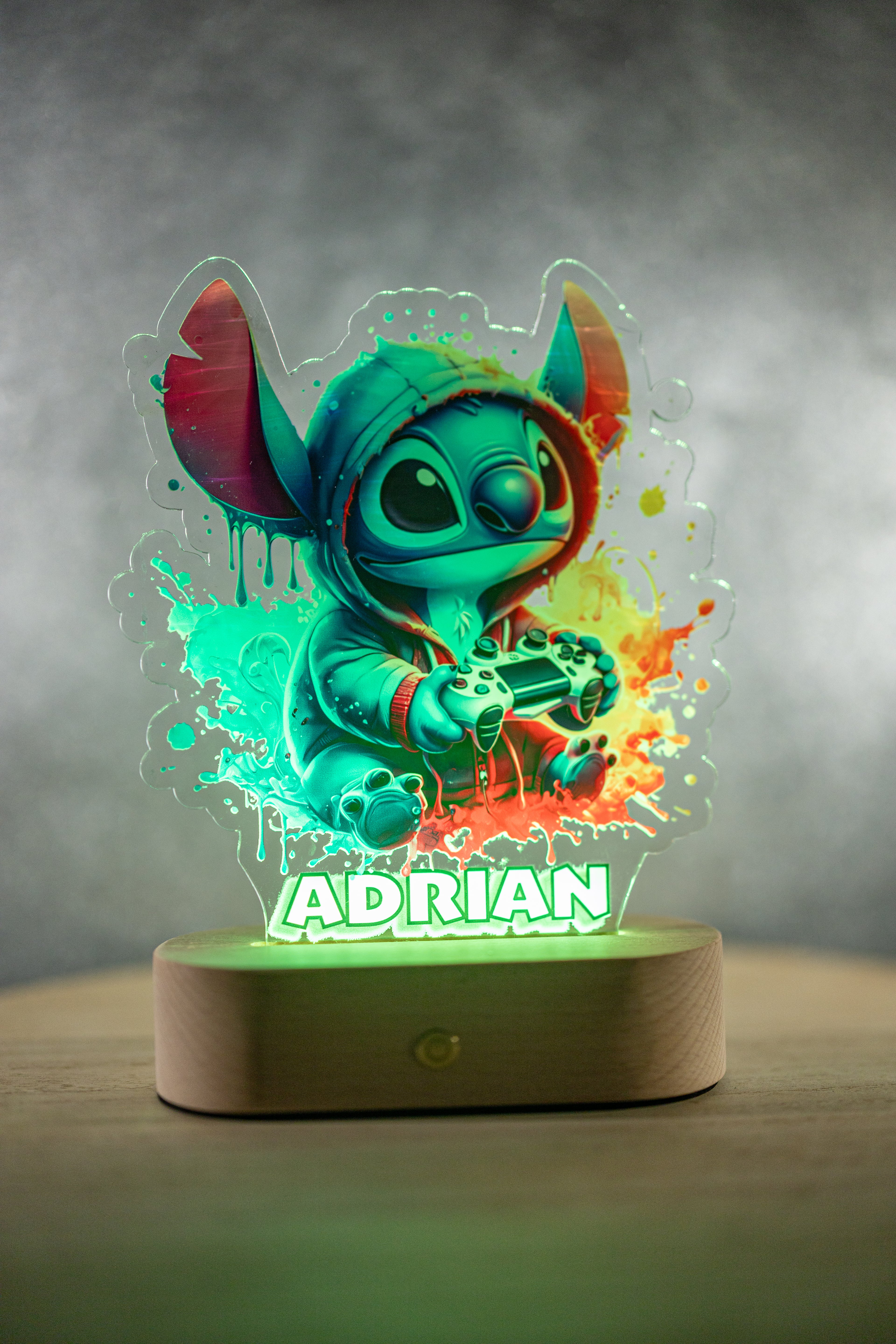 Decorațiune LED - 3D - Stitch Albastru Gamer