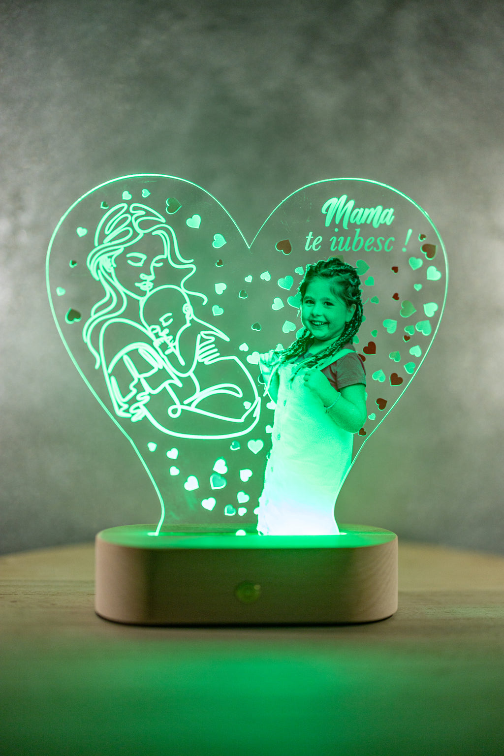 Decorațiune LED 3D - Pentru Mama cu fotografie