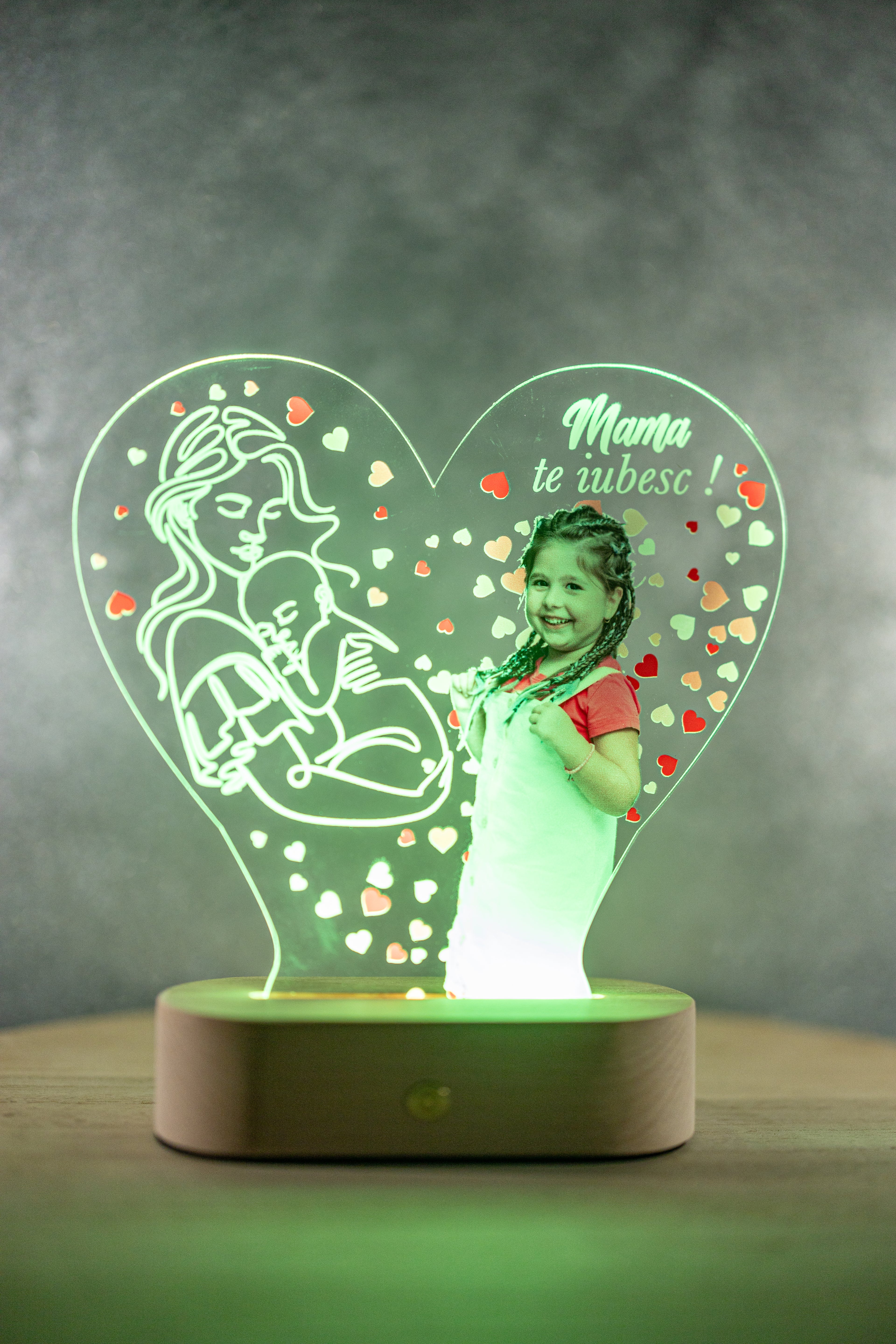 Decorațiune LED 3D - Pentru Mama cu fotografie