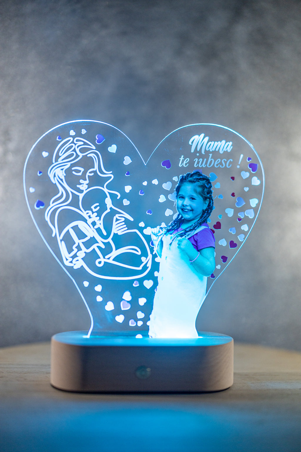 Decorațiune LED 3D - Pentru Mama cu fotografie