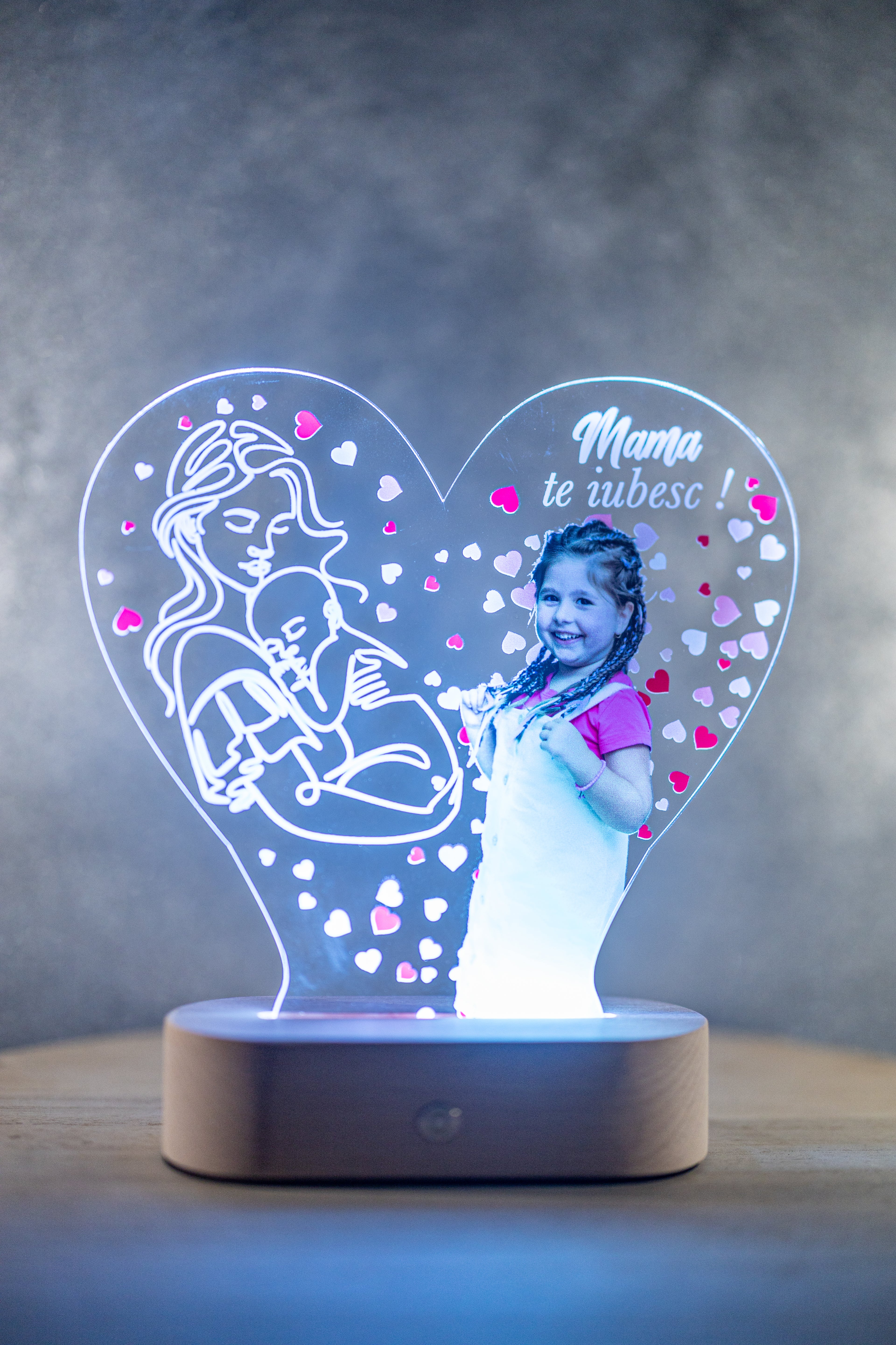 Decorațiune LED 3D - Pentru Mama cu fotografie
