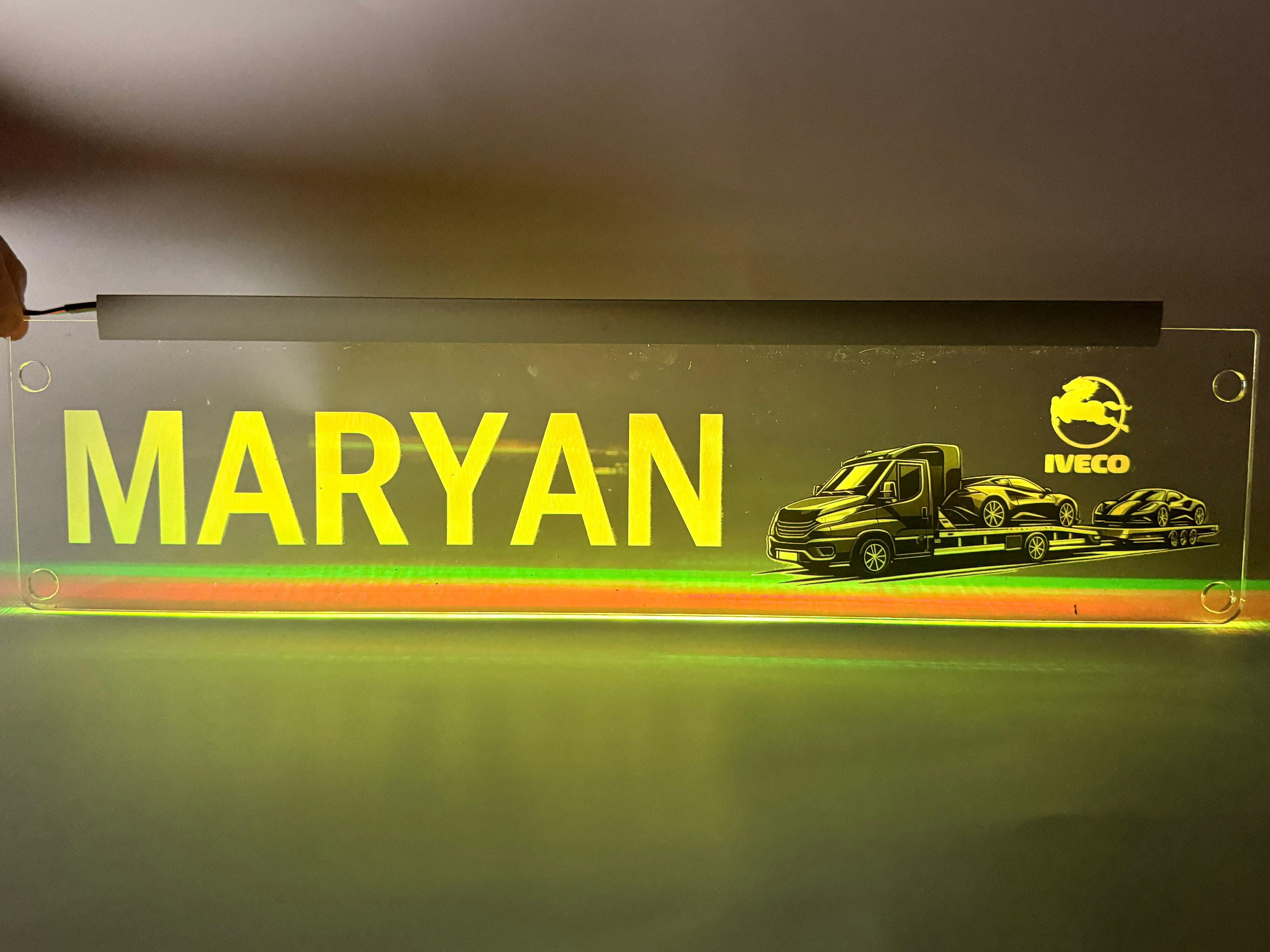 Plăcuță 3D LED - Tractări/Transport AUTO